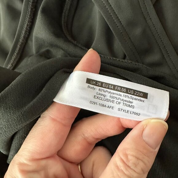 Delimira Swim One Piece Bathing Suit in Gray Plus Size 22W - Picture 10 of 10